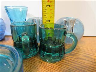 VTG BLUE GLASS ART GLASS COLLECTION - LOT OF 12 PCS